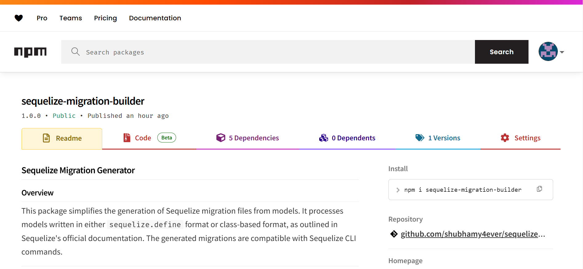 Sequelize Migration Builder Thumbnail